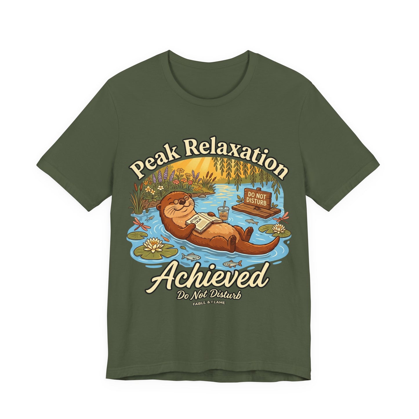 "Peak Relaxation Achieved" Otter Lazy Day Graphic T-Shirt