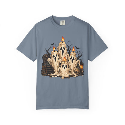 Melting Ghost Candle Halloween Graphic T-Shirt
