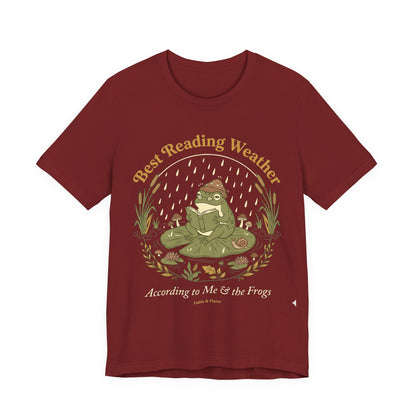 "Best Reading Weather" Frog Graphic Tee