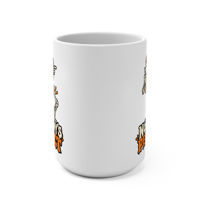 "No Body's Perfect" Dancing Skeleton Ceramic Mug 15oz