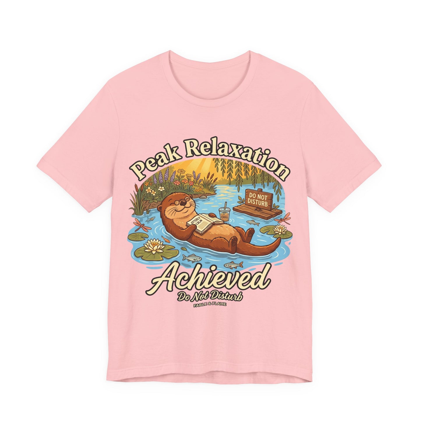 "Peak Relaxation Achieved" Otter Lazy Day Graphic T-Shirt