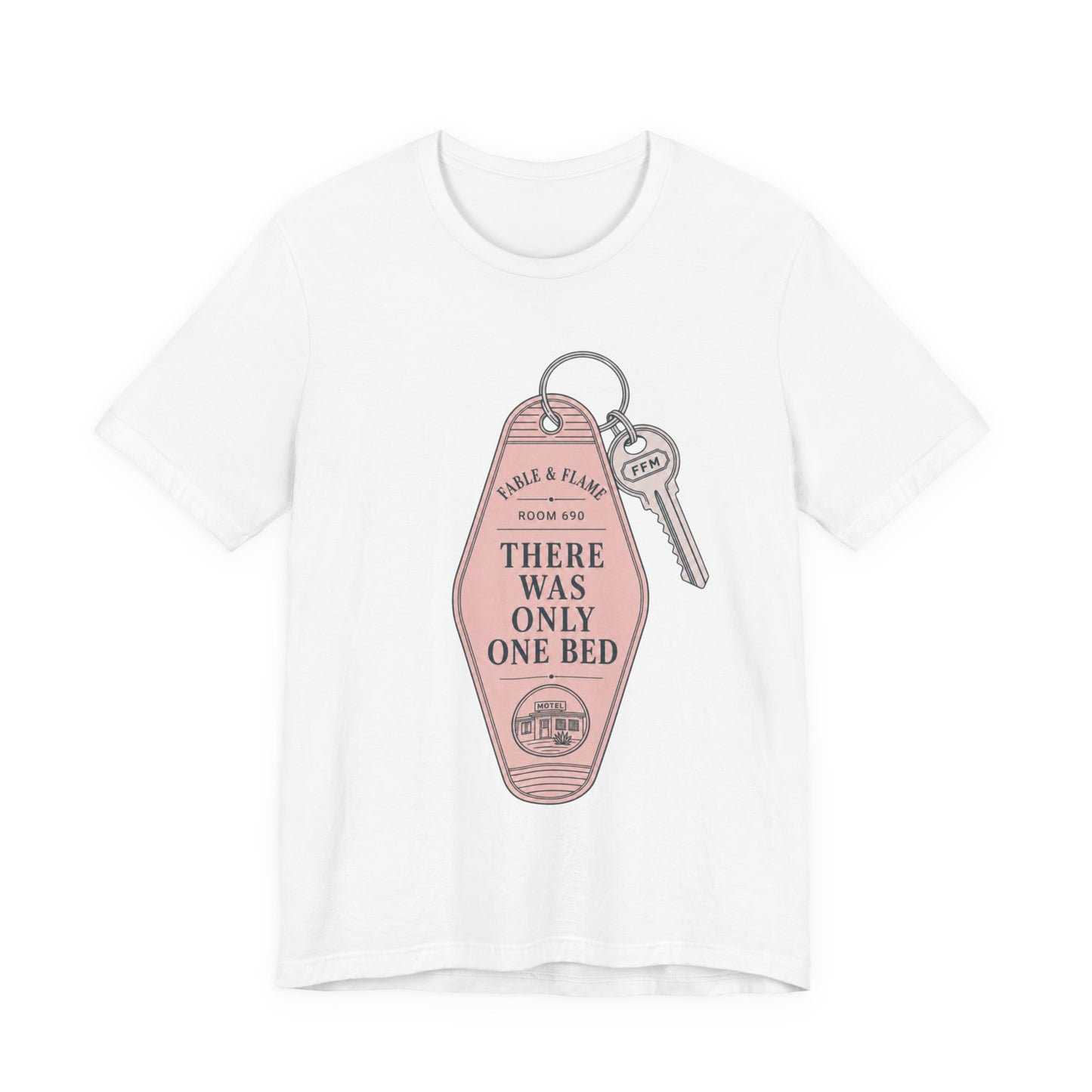 "There Was Only One Bed" Retro Motel Keychain Graphic T-Shirt