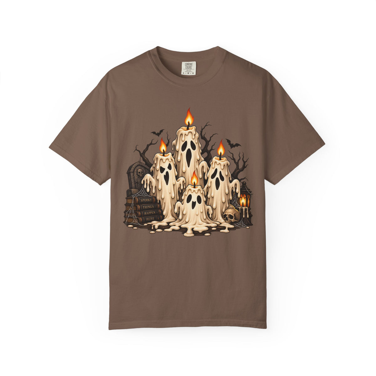 Melting Ghost Candle Halloween Graphic T-Shirt