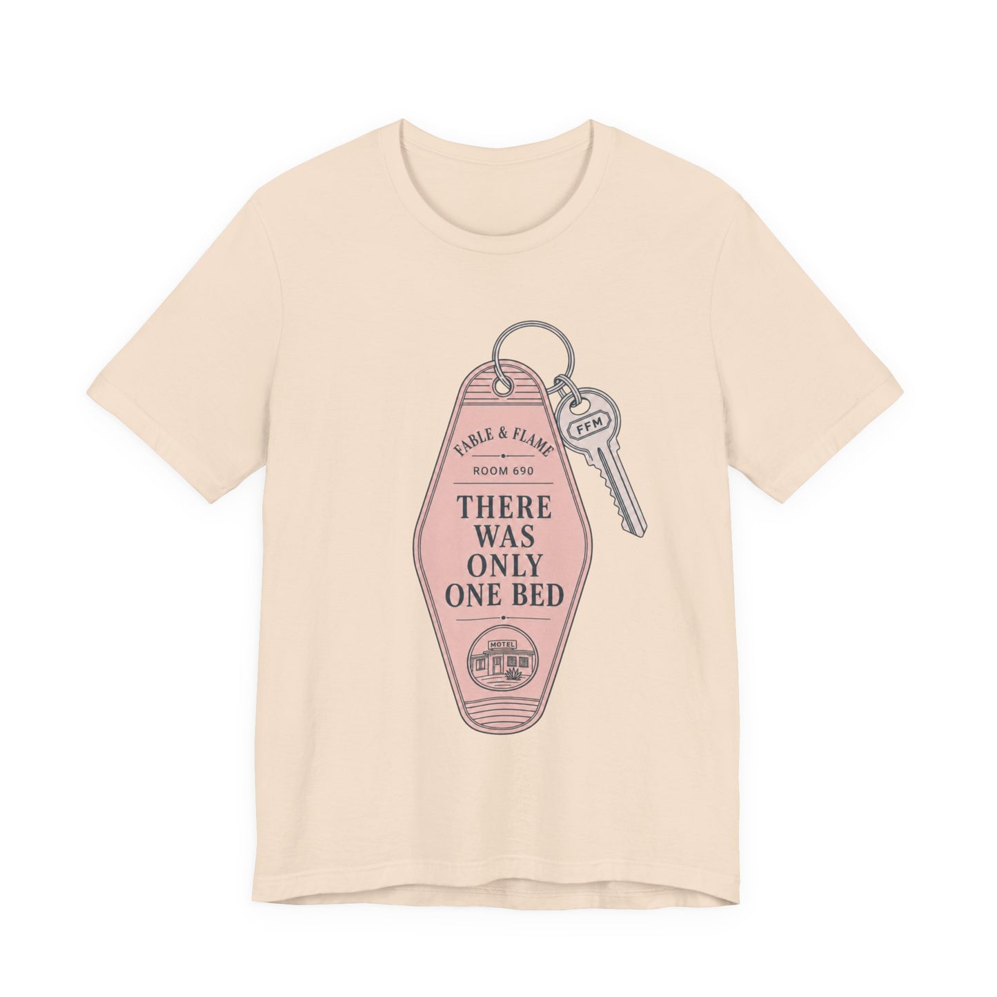 "There Was Only One Bed" Retro Motel Keychain Graphic T-Shirt