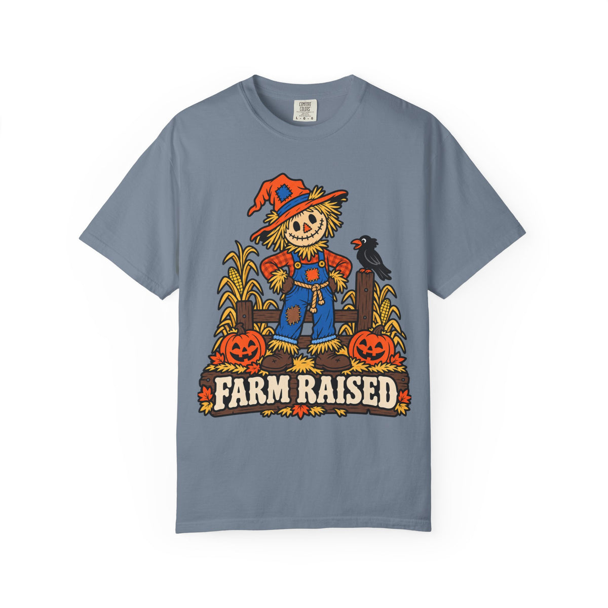 Farm Raised Scarecrow Pumpkin Patch Graphic T-Shirt