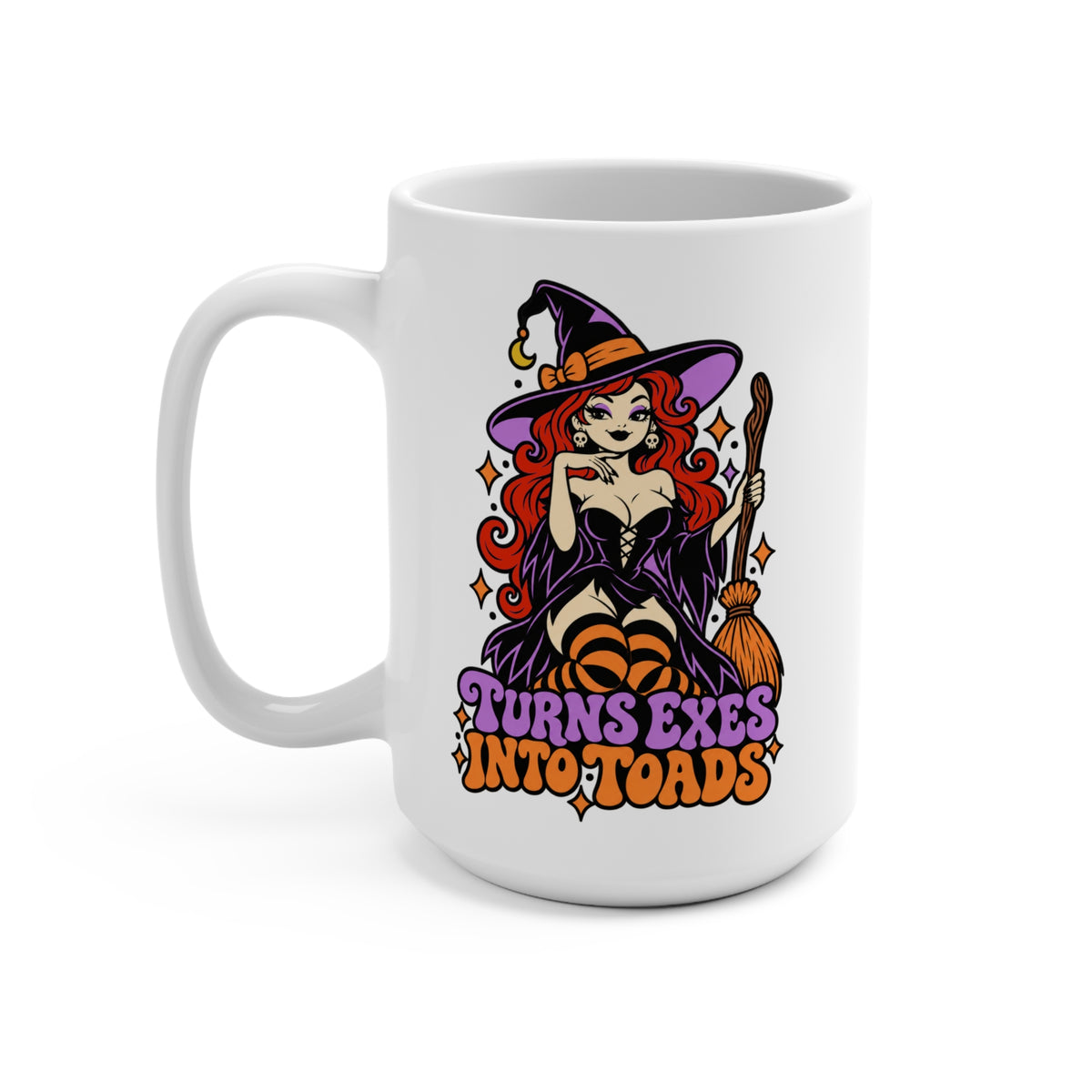 Turns Exes Into Toads Witchy Ceramic Mug 15oz