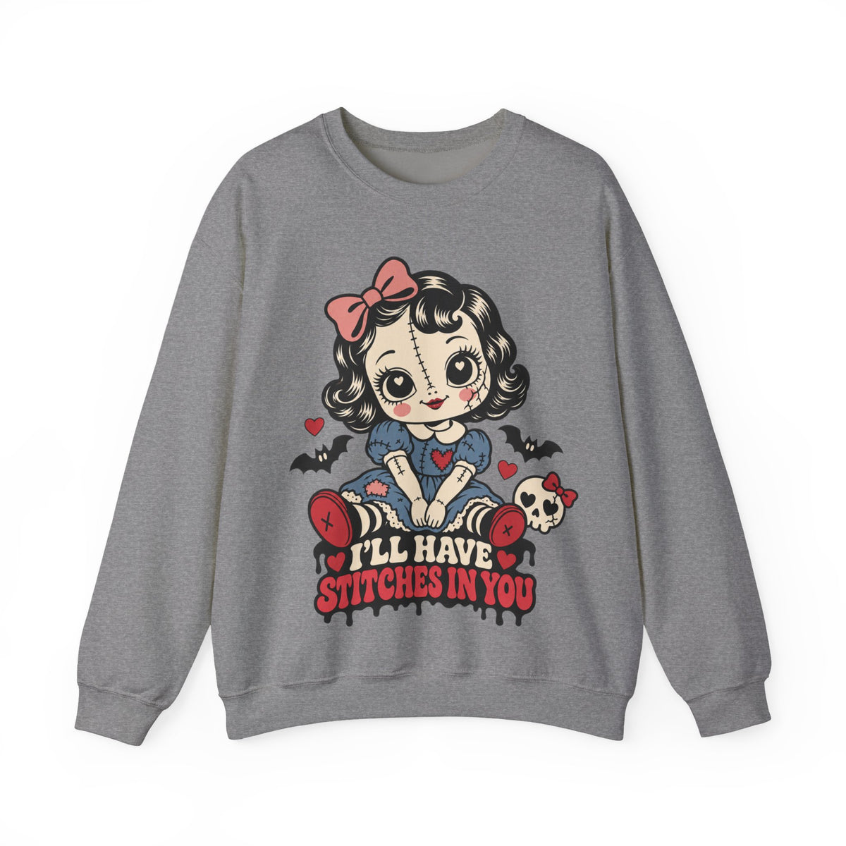 I'll Have Stitches in You Doll Halloween Crewneck Sweatshirt
