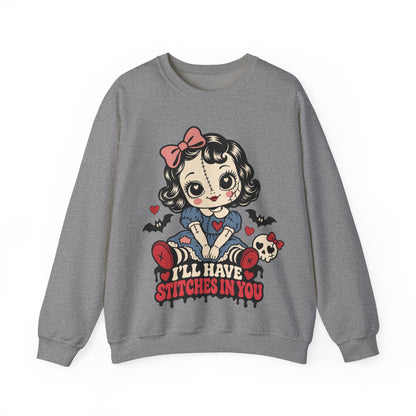 I'll Have Stitches in You Doll Halloween Crewneck Sweatshirt