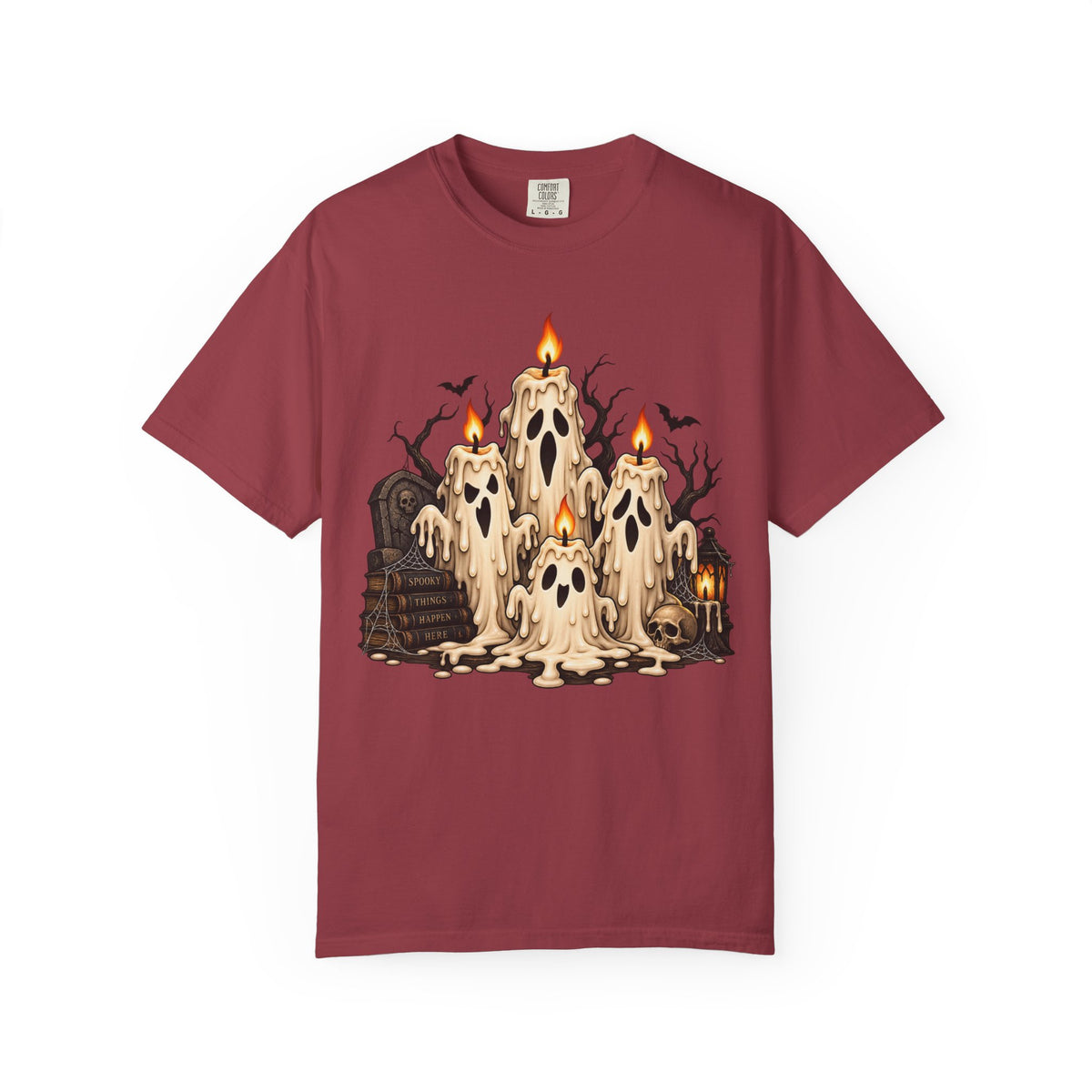 Melting Ghost Candle Halloween Graphic T-Shirt