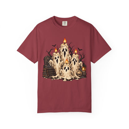 Melting Ghost Candle Halloween Graphic T-Shirt