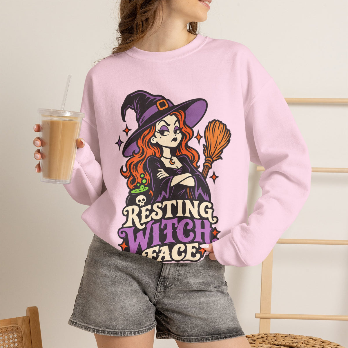 Resting Witch Face Crewneck Sweatshirt