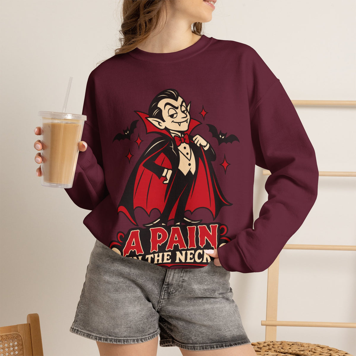 'A Pain in the Neck' Vampire Crewneck Sweatshirt