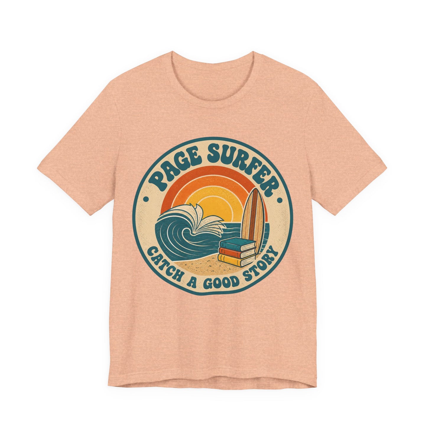 Retro Page Surfer: Catch a Good Story Graphic T-Shirt