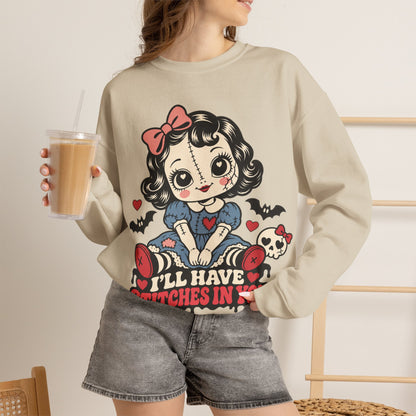 I'll Have Stitches in You Doll Halloween Crewneck Sweatshirt