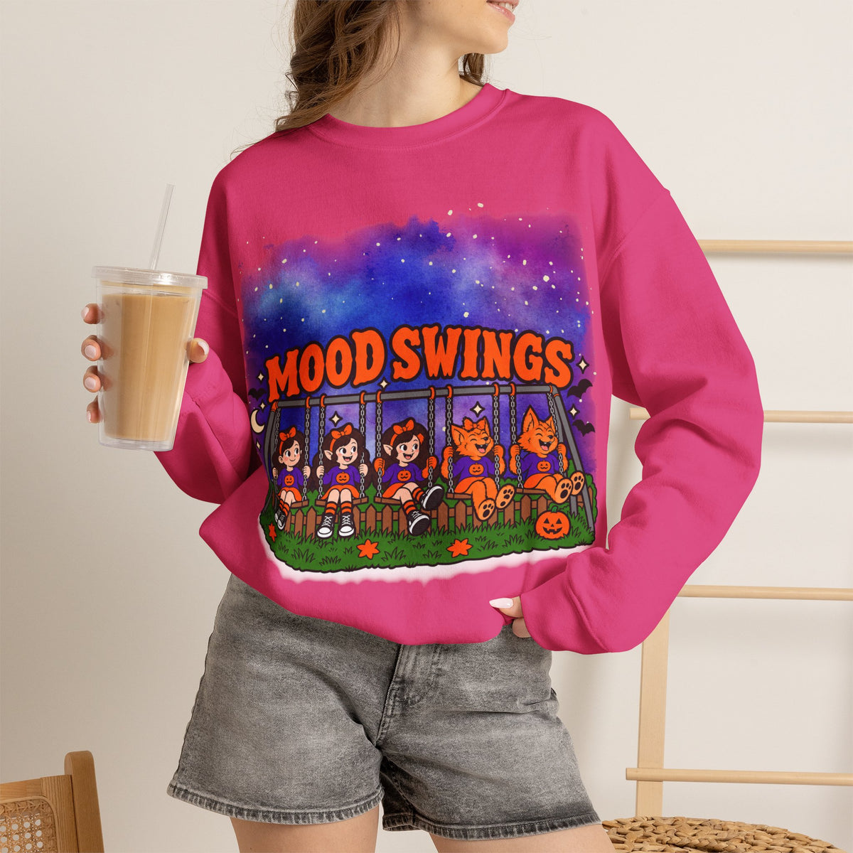 Mood Swings Werewolf Halloween Crewneck Sweatshirt