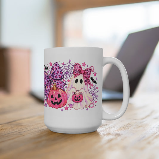 Cute Pink Halloween Ghost Mug  15oz