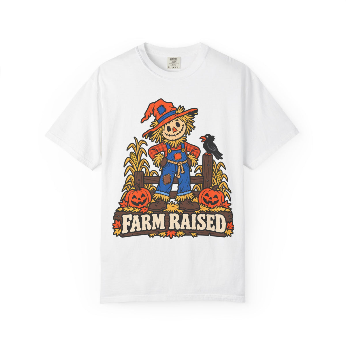 Farm Raised Scarecrow Pumpkin Patch Graphic T-Shirt