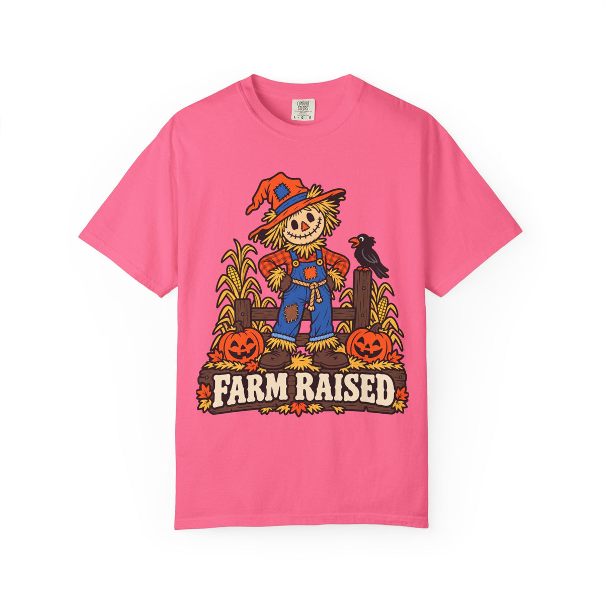 Farm Raised Scarecrow Pumpkin Patch Graphic T-Shirt