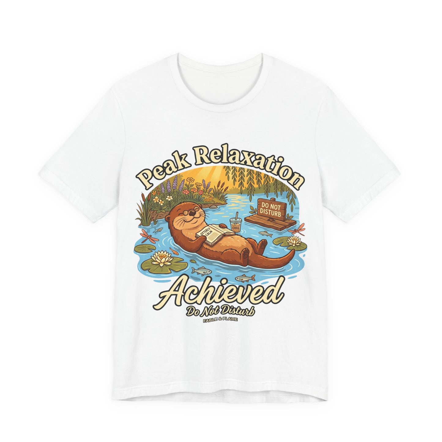 "Peak Relaxation Achieved" Otter Lazy Day Graphic T-Shirt