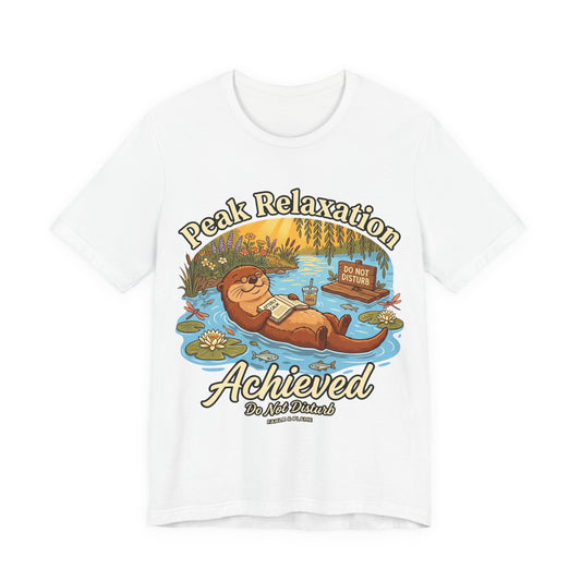 "Peak Relaxation Achieved" Otter Lazy Day Graphic T-Shirt