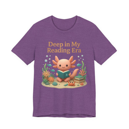 Axolotl "Deep in My Reading Era" 3D Art Graphic T-Shirt