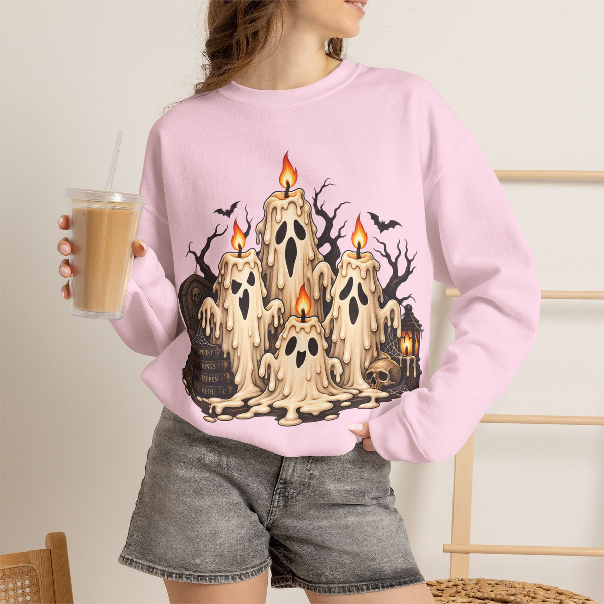 Melting Ghost Candles Crewneck Sweatshirt
