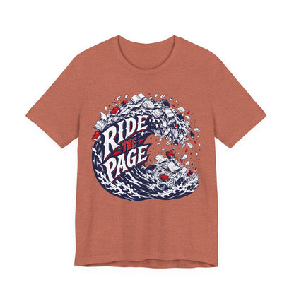 Ride the Page Literary Surf Wave Graphic Tee