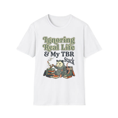 Ignoring Real Life & My TBR Stack Graphic T-Shirt