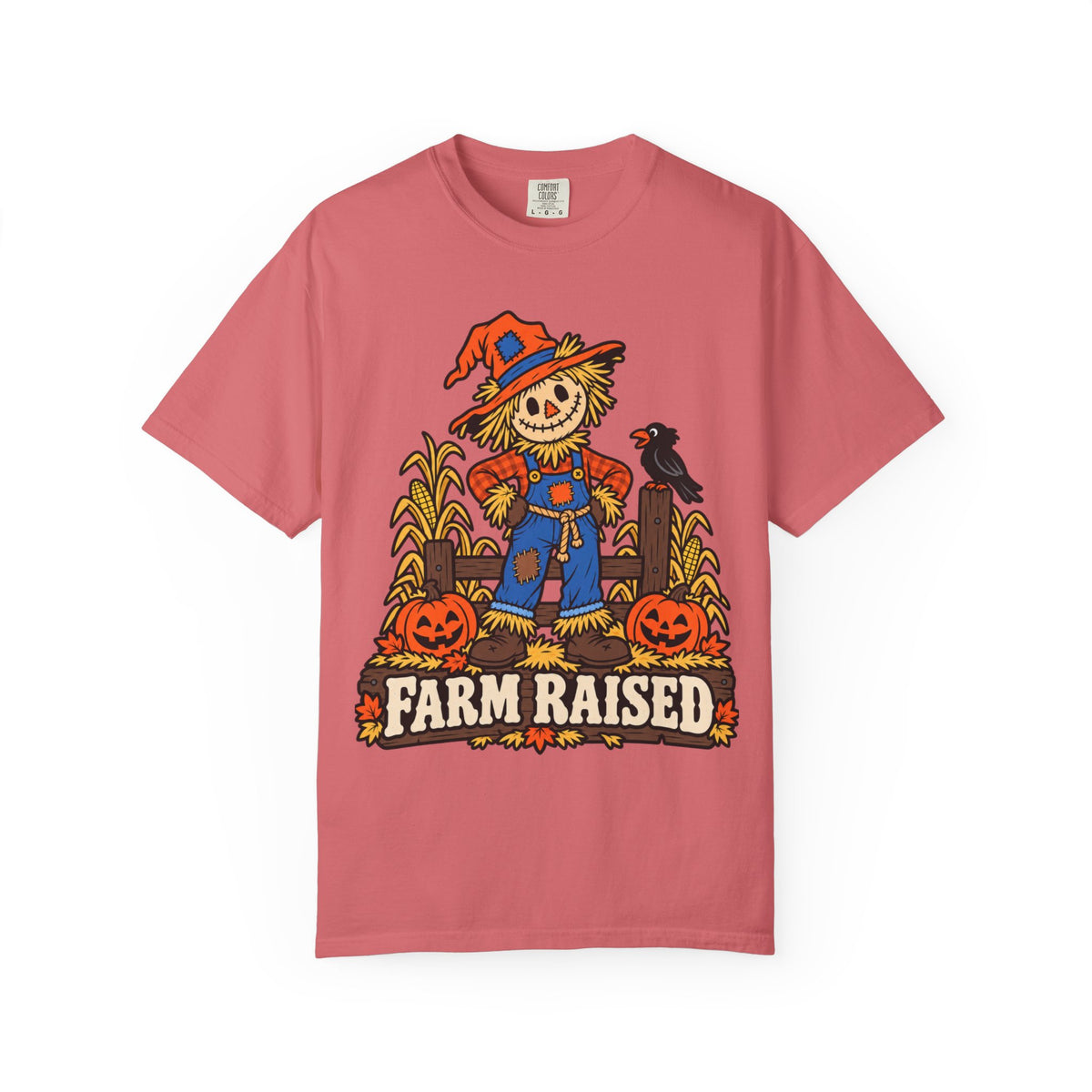 Farm Raised Scarecrow Pumpkin Patch Graphic T-Shirt