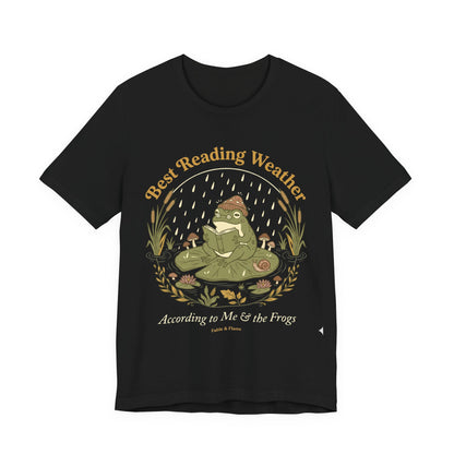 "Best Reading Weather" Frog Graphic Tee
