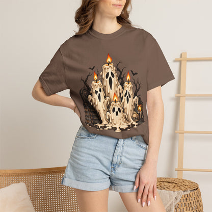 Melting Ghost Candle Halloween Graphic T-Shirt