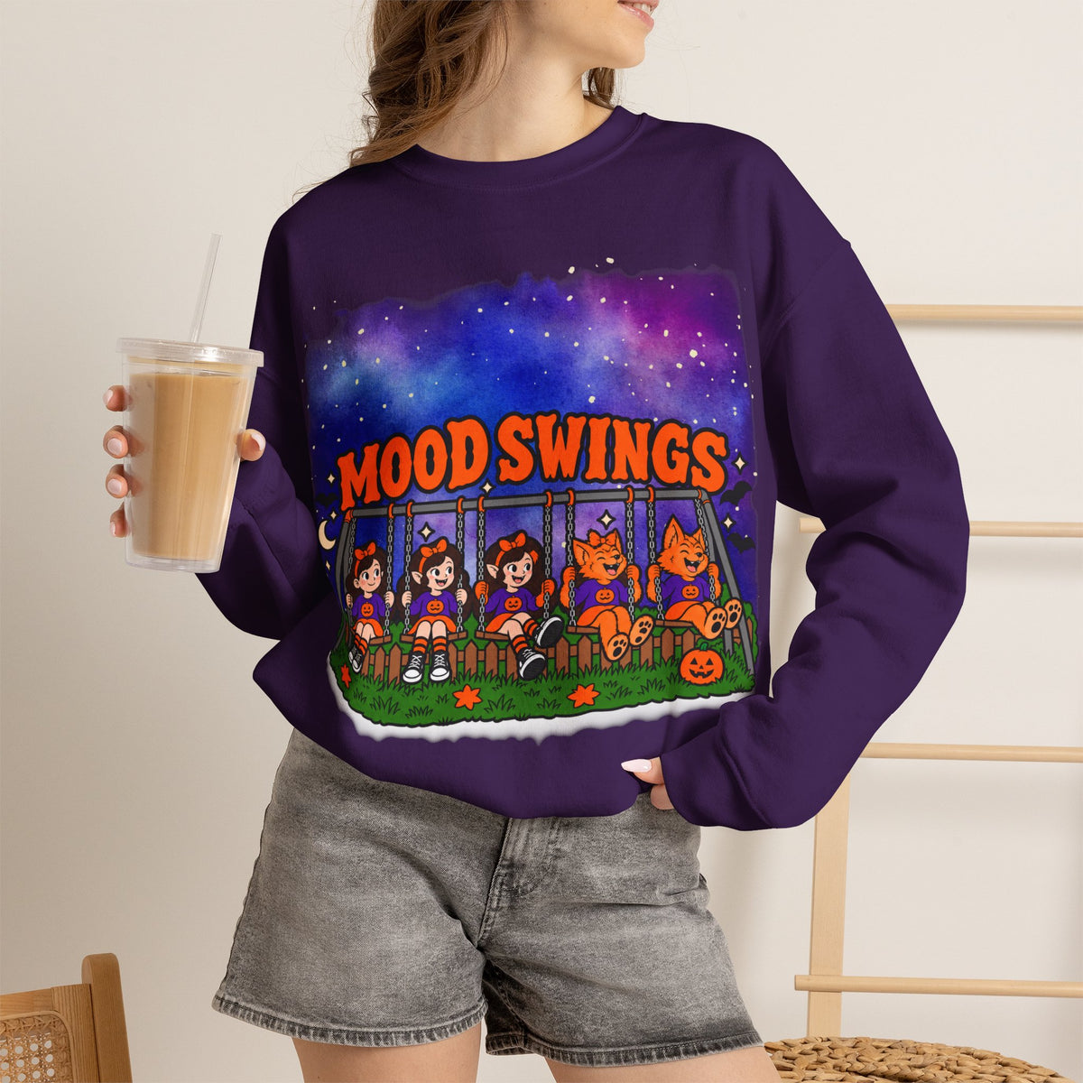 Mood Swings Werewolf Halloween Crewneck Sweatshirt