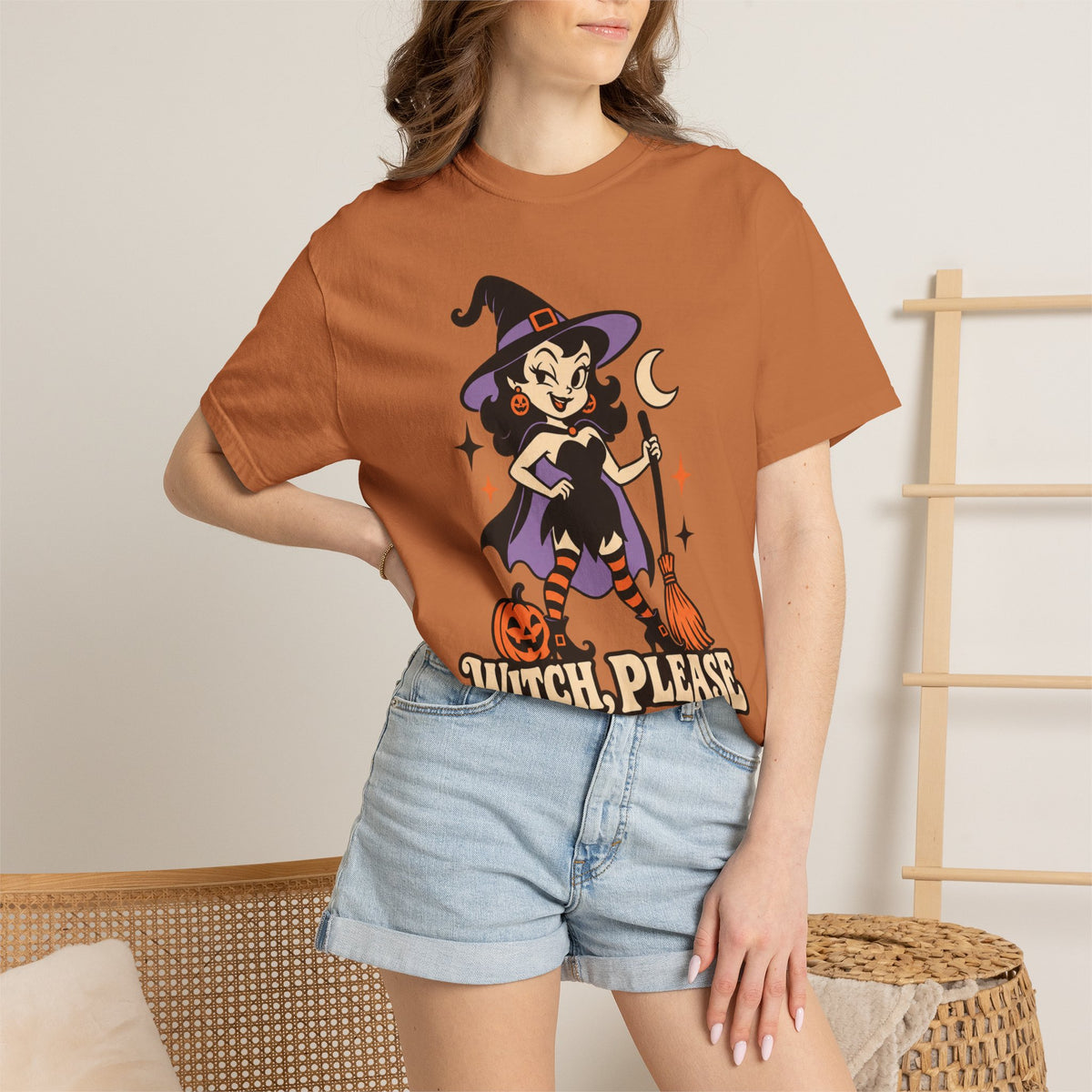 Witch, Please Retro Witch Halloween Graphic T-Shirt