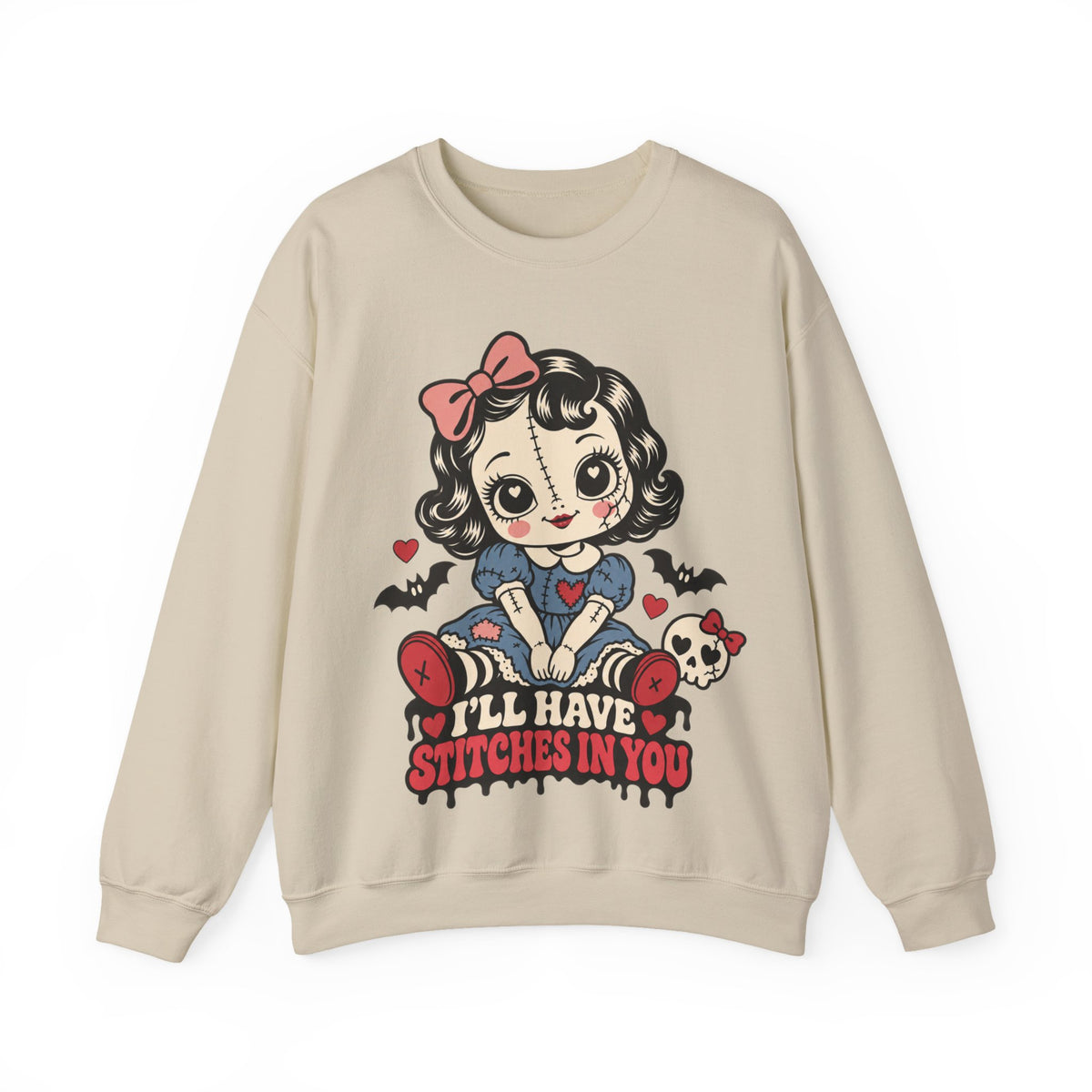 I'll Have Stitches in You Doll Halloween Crewneck Sweatshirt
