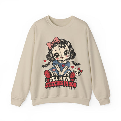 I'll Have Stitches in You Doll Halloween Crewneck Sweatshirt