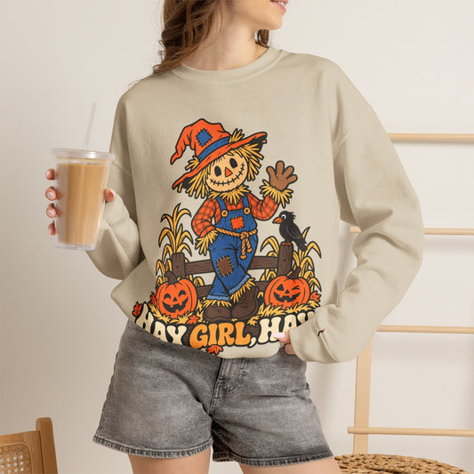 Hay Girl, Hay Scarecrow Crewneck Sweatshirt