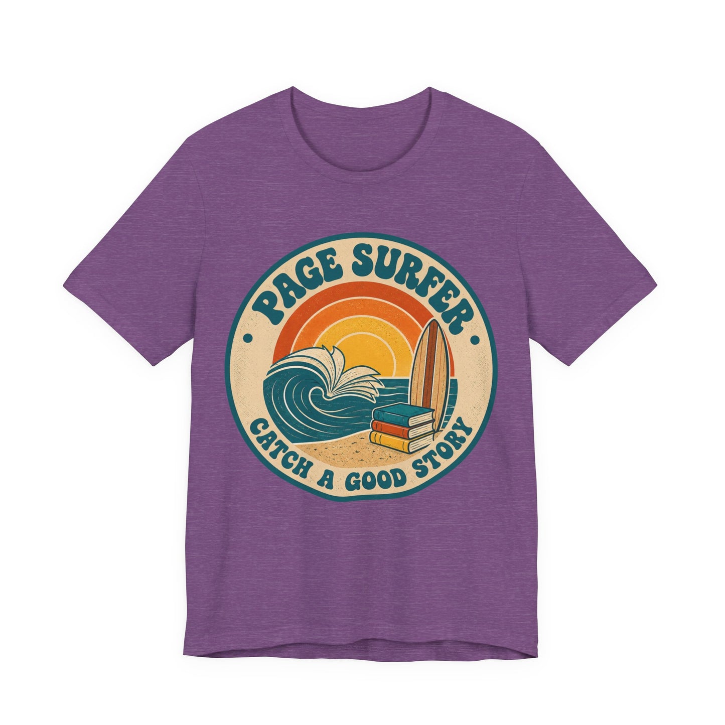 Retro Page Surfer: Catch a Good Story Graphic T-Shirt