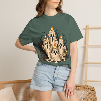 Melting Ghost Candle Halloween Graphic T-Shirt