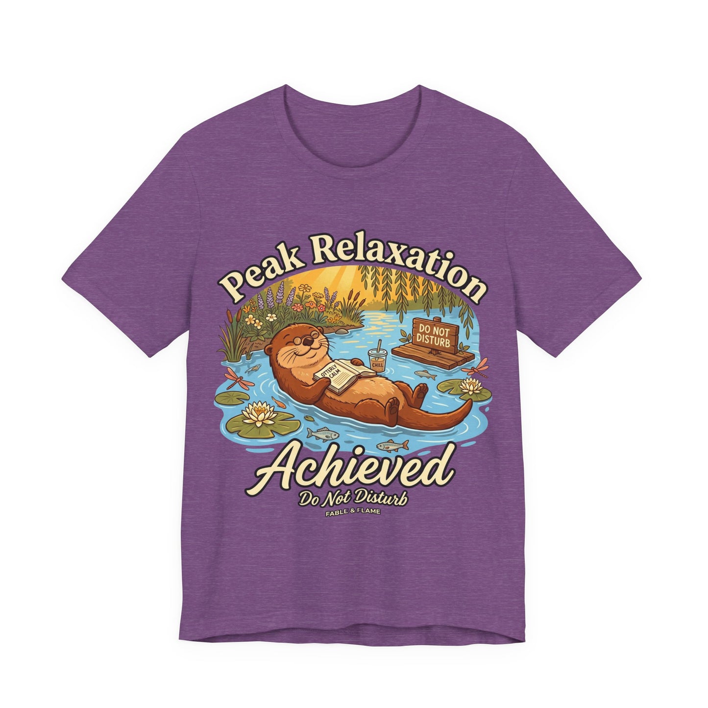 "Peak Relaxation Achieved" Otter Lazy Day Graphic T-Shirt