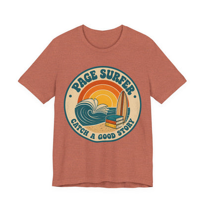 Retro Page Surfer: Catch a Good Story Graphic T-Shirt