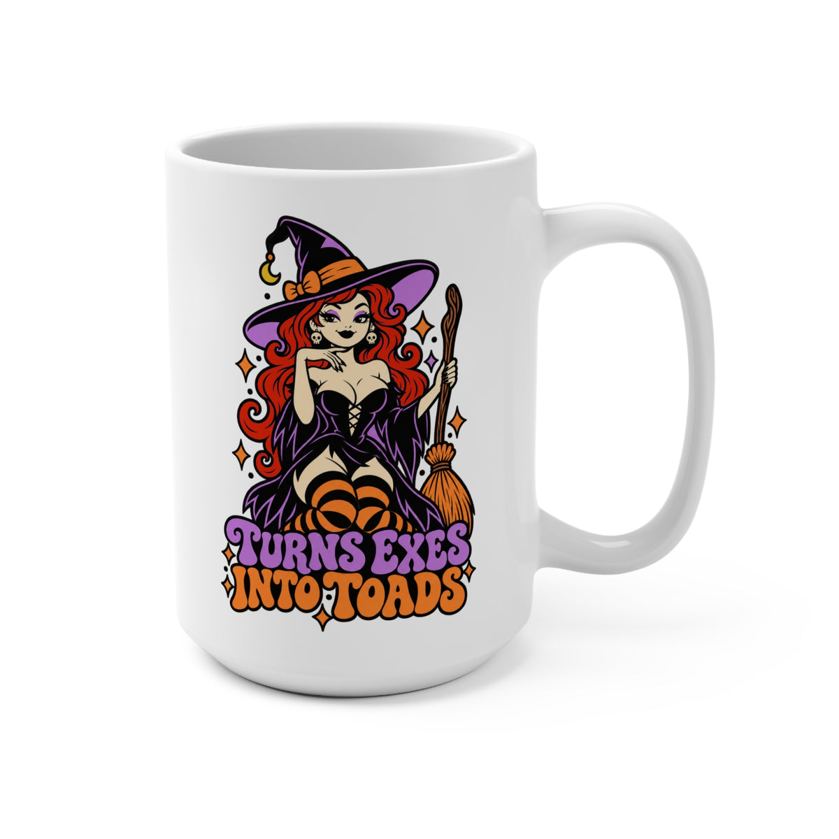 Turns Exes Into Toads Witchy Ceramic Mug 15oz