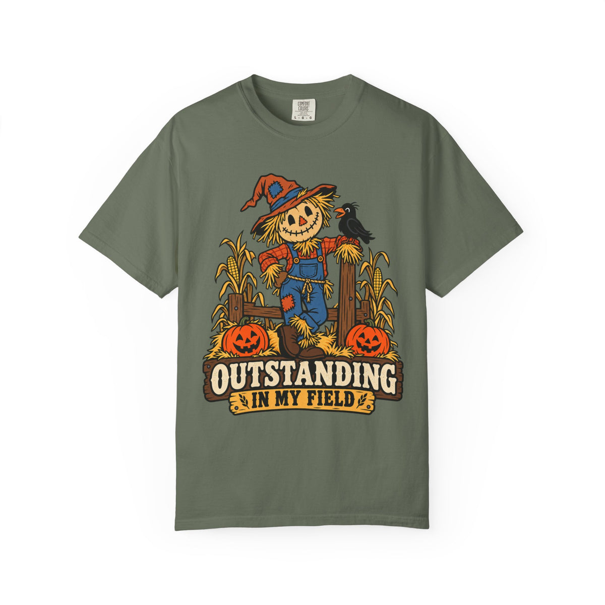 Outstanding In My Field Scarecrow Halloween Graphic T-Shirt