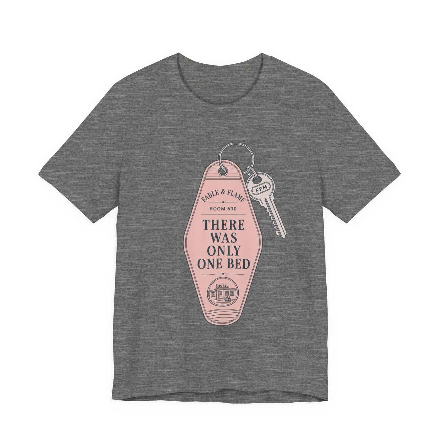 "There Was Only One Bed" Retro Motel Keychain Graphic T-Shirt