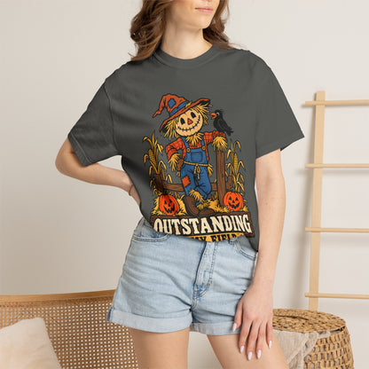 Outstanding In My Field Scarecrow Halloween Graphic T-Shirt