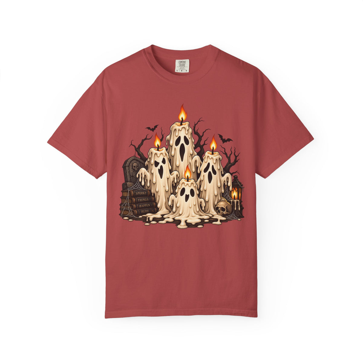 Melting Ghost Candle Halloween Graphic T-Shirt