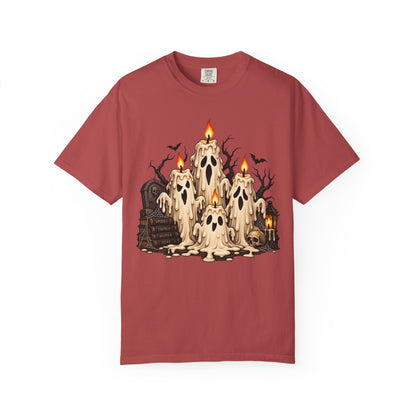 Melting Ghost Candle Halloween Graphic T-Shirt