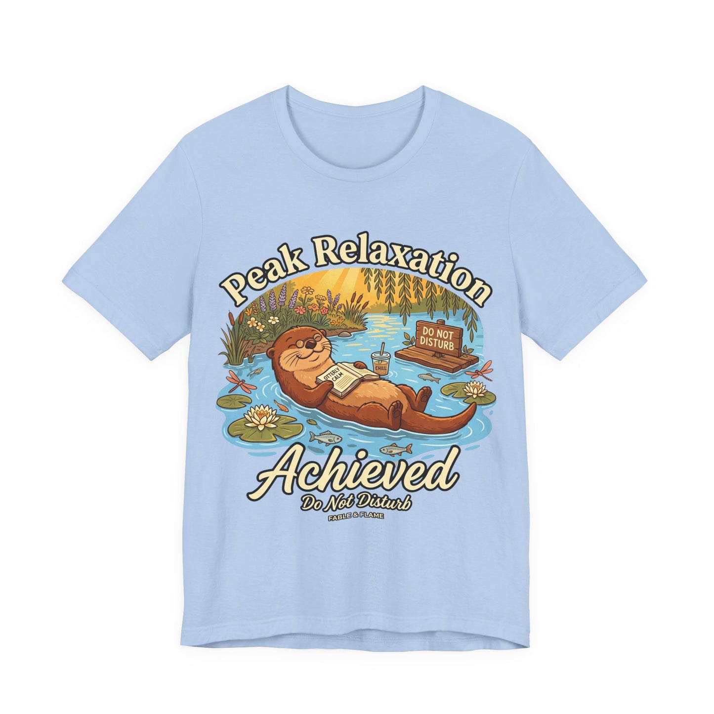 "Peak Relaxation Achieved" Otter Lazy Day Graphic T-Shirt
