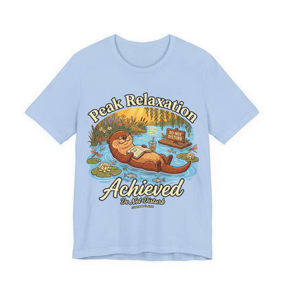 "Peak Relaxation Achieved" Otter Lazy Day Graphic T-Shirt