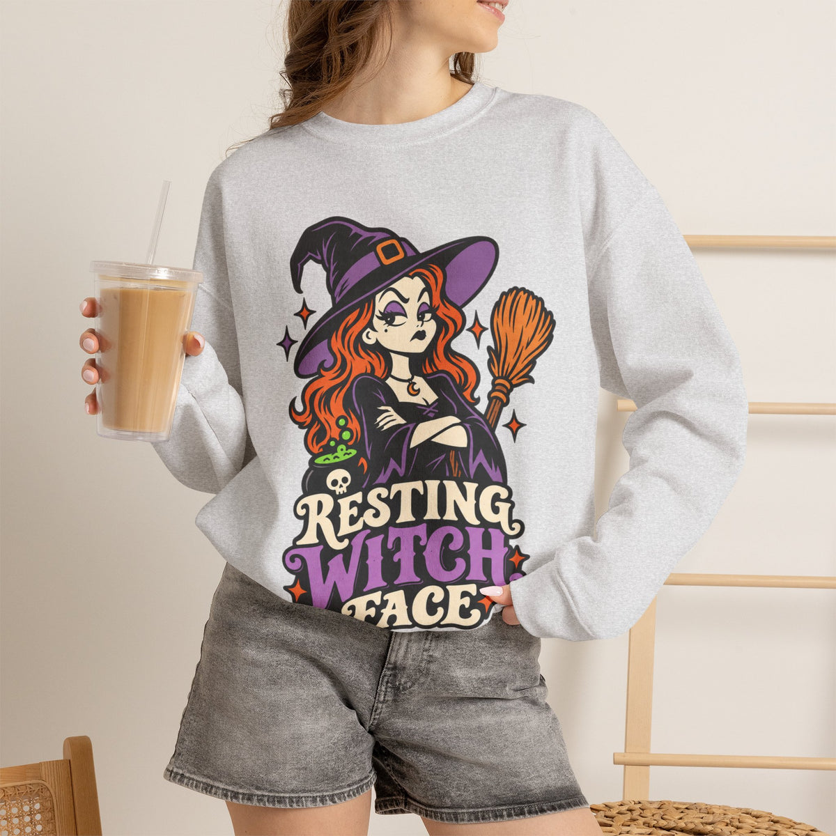 Resting Witch Face Crewneck Sweatshirt