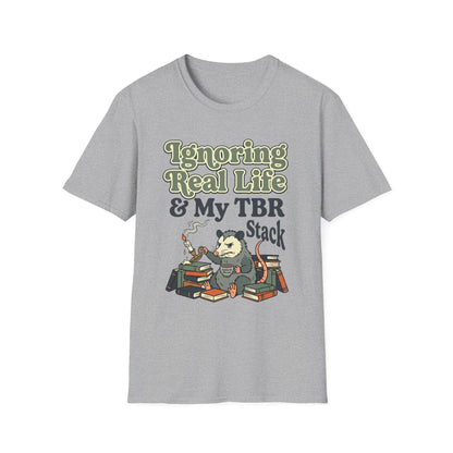 Ignoring Real Life & My TBR Stack Graphic T-Shirt